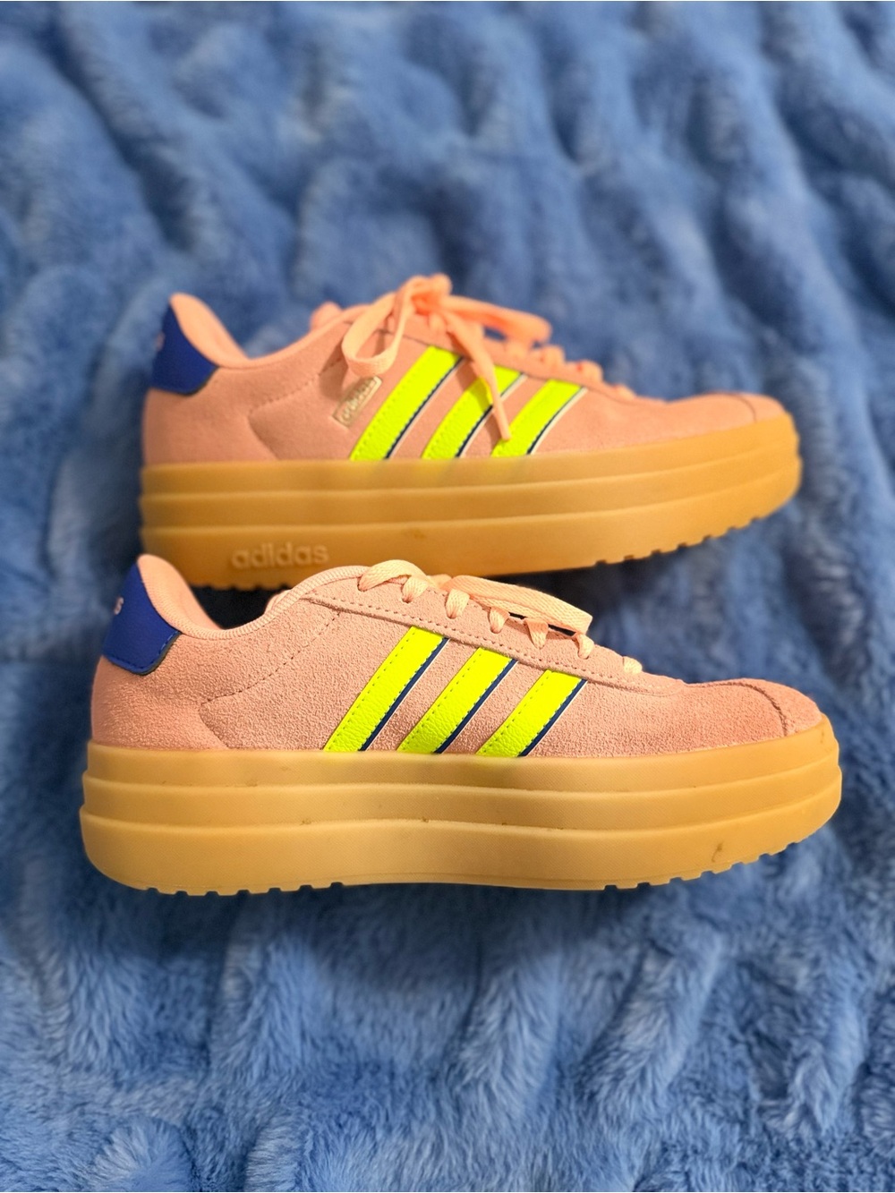 Adidas Platform VL Court Pink Suede Sneakers.